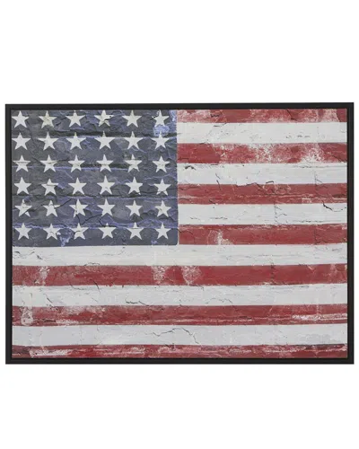 Peyton Lane American Flag Red Wood Wall Decor With Black Frame