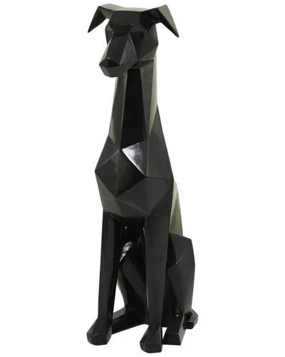 Peyton Lane Dog Black Polyresin Cubist Decorative Sculpture