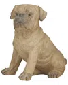 Peyton Lane Dog Light Polystone Pug Sculpture In Brown