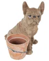 Peyton Lane Dog Resin Textured Indoor Outdoor Planter In Brown