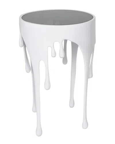 Peyton Lane Drip Accent Table With Melting Body & Shaded Tabletop In White