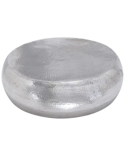 Peyton Lane Drum Shaped Coffee Table In Silver