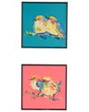 Peyton Lane Eclectic Canvas Framed Wall Art Set In Multi