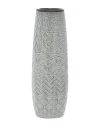 Peyton Lane Eclectic Cylinder Ceramic Vase In Gray