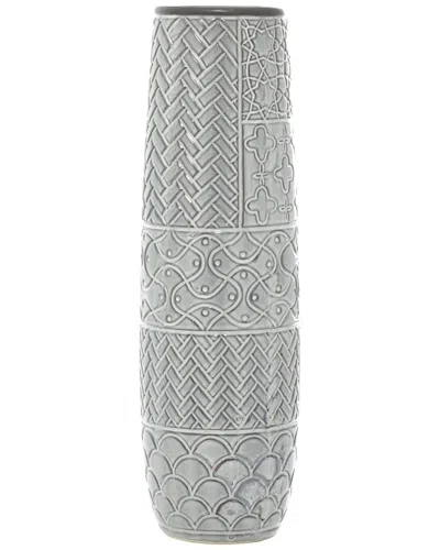 Peyton Lane Eclectic Cylinder Gray Ceramic Vase