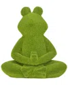 Peyton Lane Eclectic Frog Ceramic Garden Sculpture In Green
