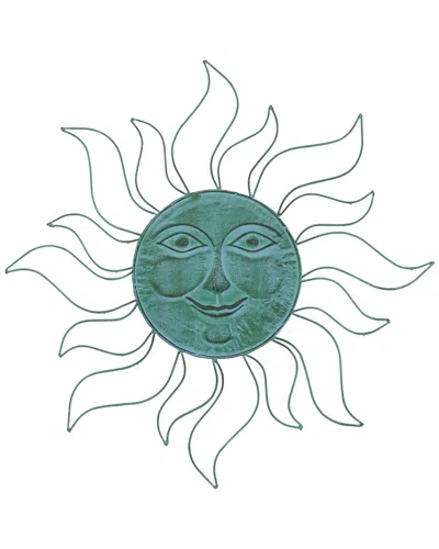 Peyton Lane Eclectic Metal Sun Wall Decor In Green