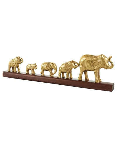 Peyton Lane Elephant Aluminum Metal Decorative Sculpture In Gold