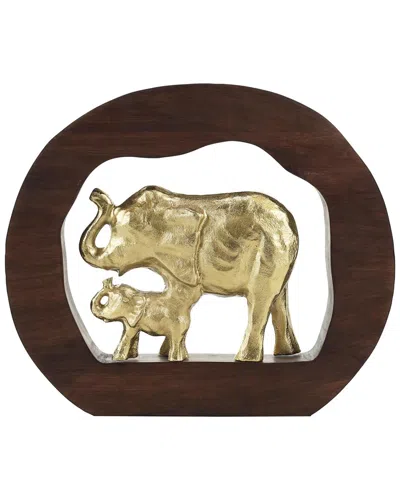 Peyton Lane Elephant Aluminum Metal Decorative Sculpture In Brown