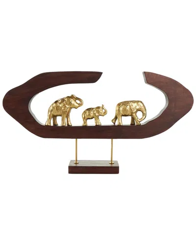 Peyton Lane Elephant Aluminum Metal Decorative Sculpture In Gold