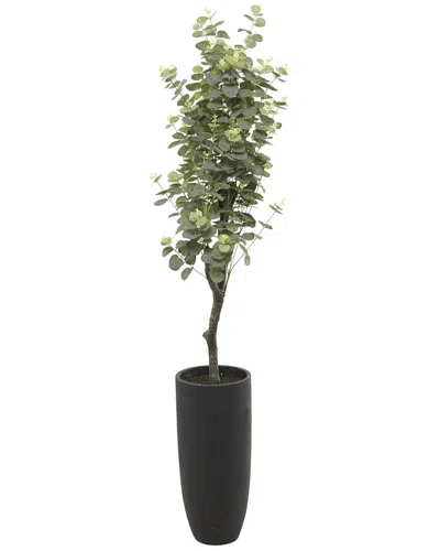 Peyton Lane Eucalyptus Faux Foliage Artificial Tree With Plastic Pot In Black