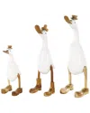 Peyton Lane Farmhouse Bamboo Wood Sculpture Set In White