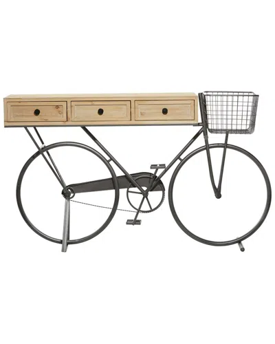 Peyton Lane Farmhouse Black Metal Console Table