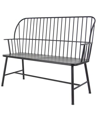 Peyton Lane Farmhouse Black Metal Outdoor Bench