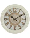 Peyton Lane Farmhouse Fluted Frame White Metal Wall Clock