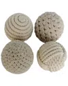 Peyton Lane Farmhouse Jute Rope Orbs & Vase Filler Set In Nude