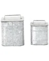 Peyton Lane Farmhouse Metal Canisters Set In Silver