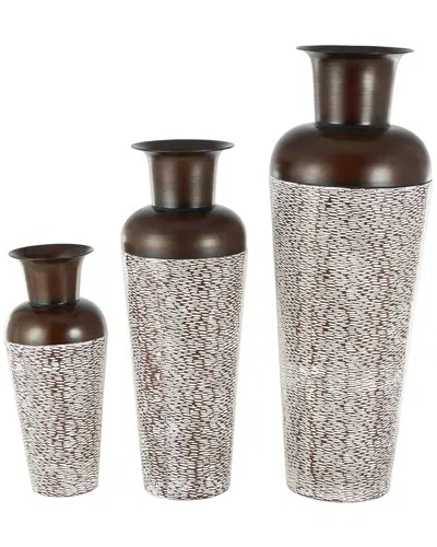 Peyton Lane Farmhouse Metal Vase Set In Multi