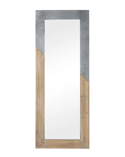 Peyton Lane Farmhouse Rectangle Wood Wall Mirror In Beige