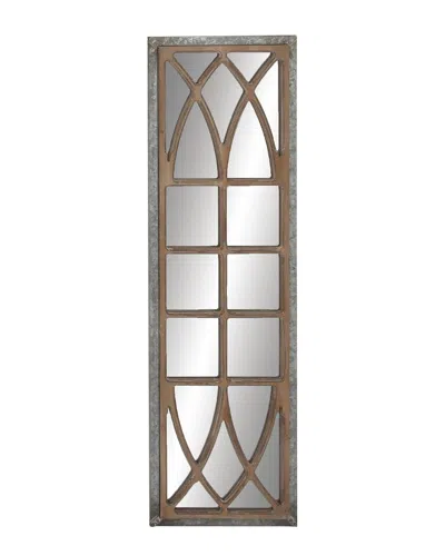 Peyton Lane Farmhouse Rectangle Wood Wall Mirror In Brown