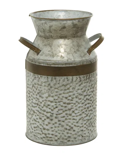 Peyton Lane Farmhouse Round Metal Decorative Jars In Green