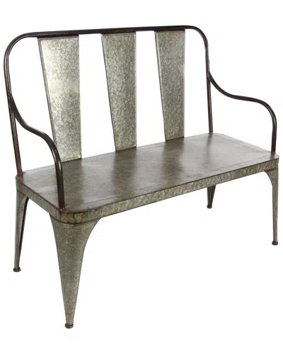 Peyton Lane Farmhouse Solid Silver Metal Outdoor Bench