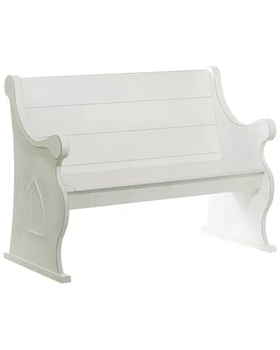 Peyton Lane Farmhouse Solid White Wood Outdoor Bench