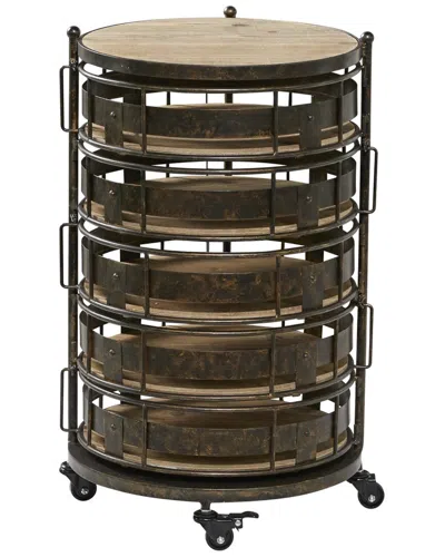 Peyton Lane Farmhouse Storage Cart