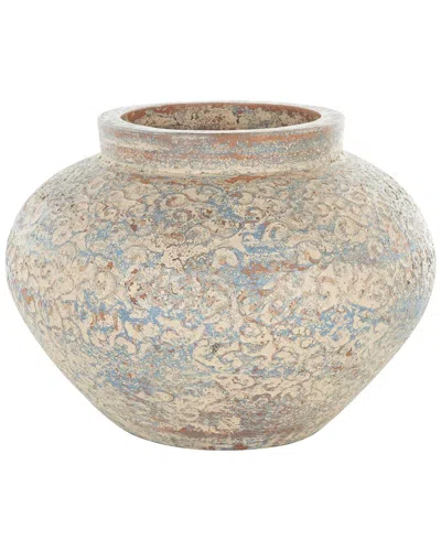 Peyton Lane Farmhouse Wide Ceramic Vase In Neutral