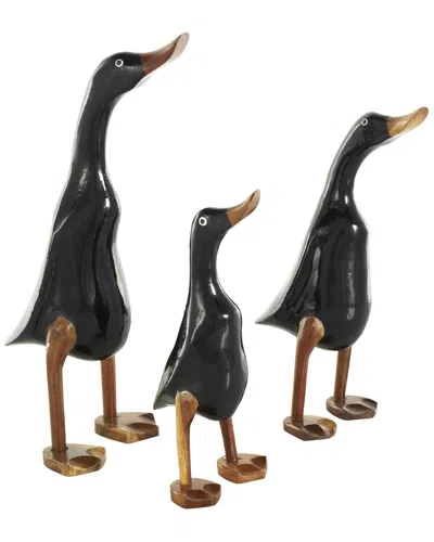 Peyton Lane Farmhouse Wood Sculpture Set In Black