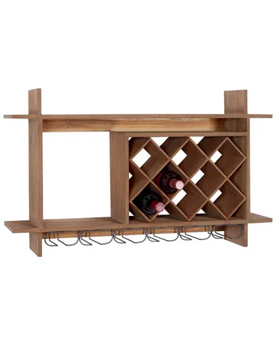 Peyton Lane Farmhouse Wood Wall Wine Rack In Brown