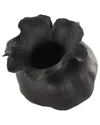 Peyton Lane Floral Ceramic Abstract Floral Inspired Decorative Vase In Black