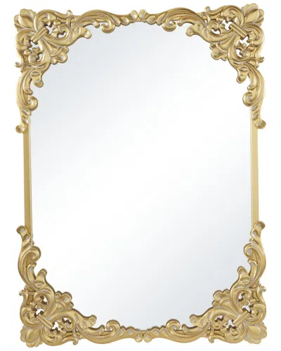 Peyton Lane Floral Wood Carved Acanthus Wall Mirror In Gold
