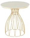 Peyton Lane Flower Accent Table With Marble Tabletop