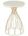 Peyton Lane Flower Inspired Accent Table With Marble Tabletop