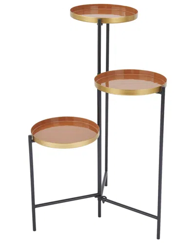 Peyton Lane Foldable 3-tier Plant Stand In Orange