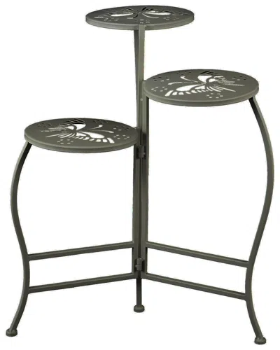 Peyton Lane Folding 3-tier Plant Stand With Cutouts In White