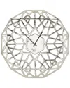 Peyton Lane Geometric Aluminum Wall Clock With Cut Out Design In Silver