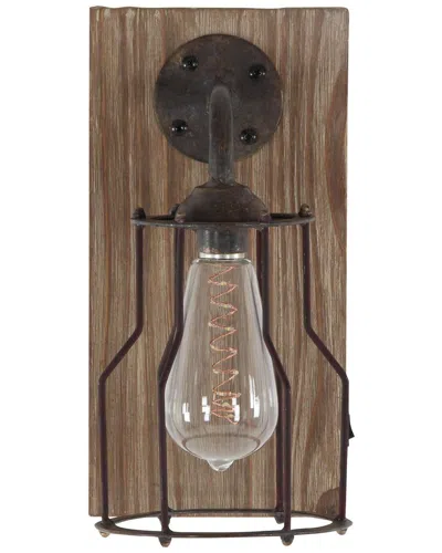 Peyton Lane Geometric Battery-operated Accent Lamp With Included Fixed Led  Light In Brown