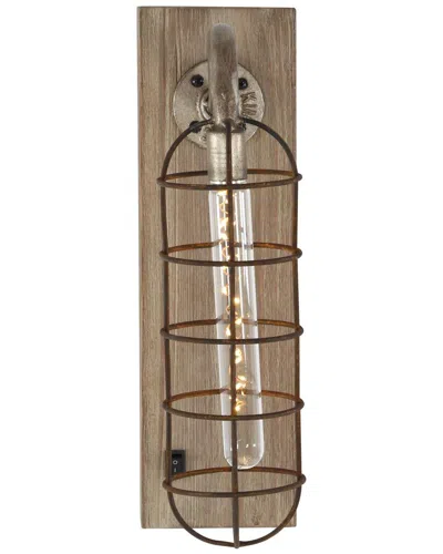 Peyton Lane Geometric Battery Operated Accent Lamp With Included Fixed Led  Light In Brown
