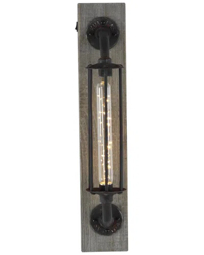 Peyton Lane Geometric Battery Operated Accent Lamp With Included Fixed Led  Light In Gray