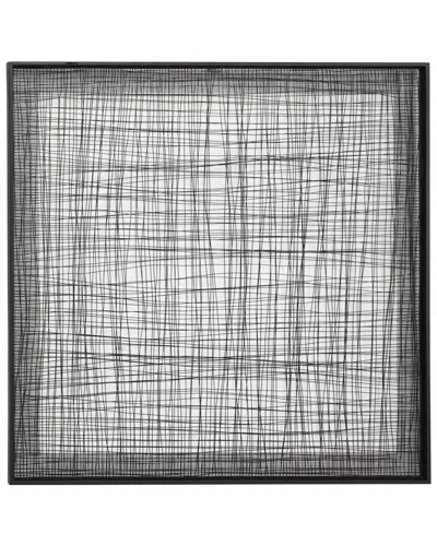 Peyton Lane Geometric Black Metal Mesh Wall Decor With Black Frame In Gray