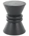 Peyton Lane Geometric Carved Hourglass Accent Table With 3d Ring Center