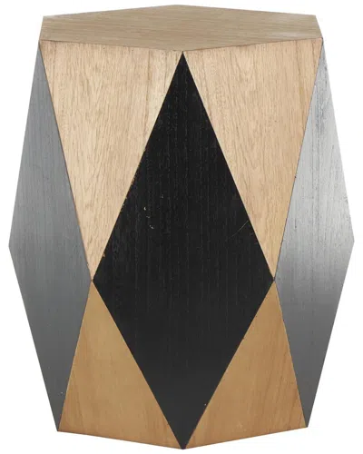 Peyton Lane Geometric Diamond Accent Table In Brown