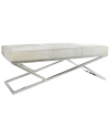 PEYTON LANE PEYTON LANE GEOMETRIC LEATHER BENCH WITH ANGLED METAL BASE