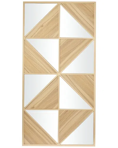 Peyton Lane Geometric Light Brown Wood Triangle Mirrored Home Wall Decor