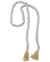 Peyton Lane Mango Wood Handmade Beaded Garland With Tassel In Silver
