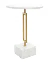Peyton Lane Geometric Marble Accent Table With Rectangular Stand