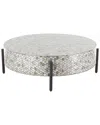 Peyton Lane Geometric Mother-of-pearl Hexagon Mosaic Coffee Table With Metal  Legs