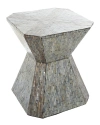 PEYTON LANE PEYTON LANE GEOMETRIC MOTHER-OF-PEARL HOURGLASS ACCENT TABLE WITH LINEAR MOSAIC PATTERN